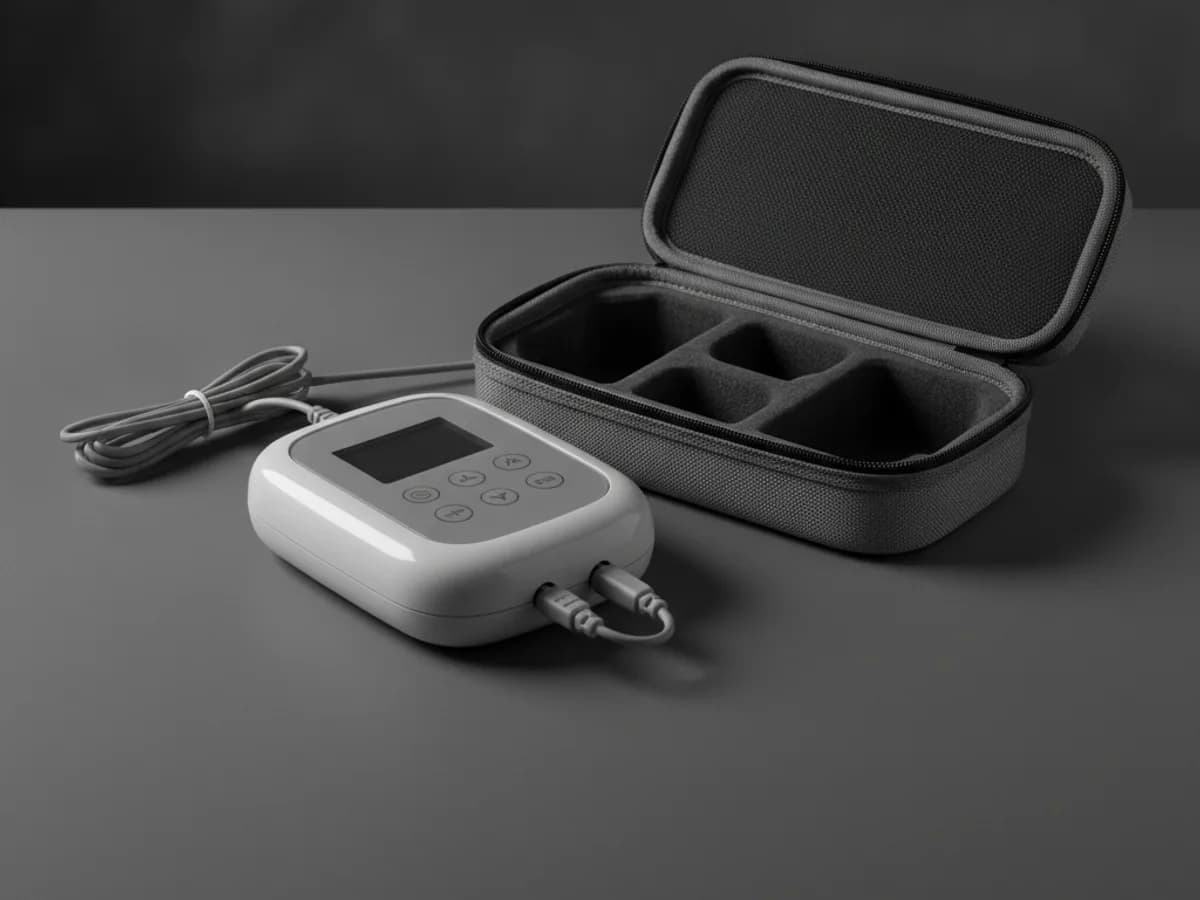 Kompaktes Elektrotherapiegerät für zuhause mit Tragetasche